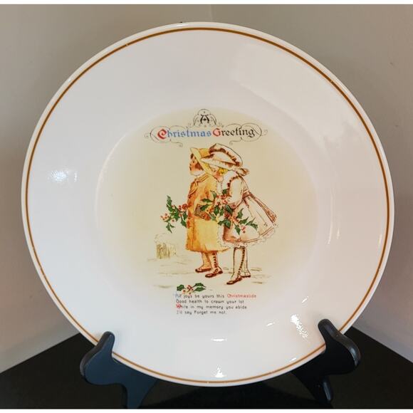 Vintage Corelle Christmas Greeting Plate Holiday Collectible Winter Scene - Picture 2 of 10